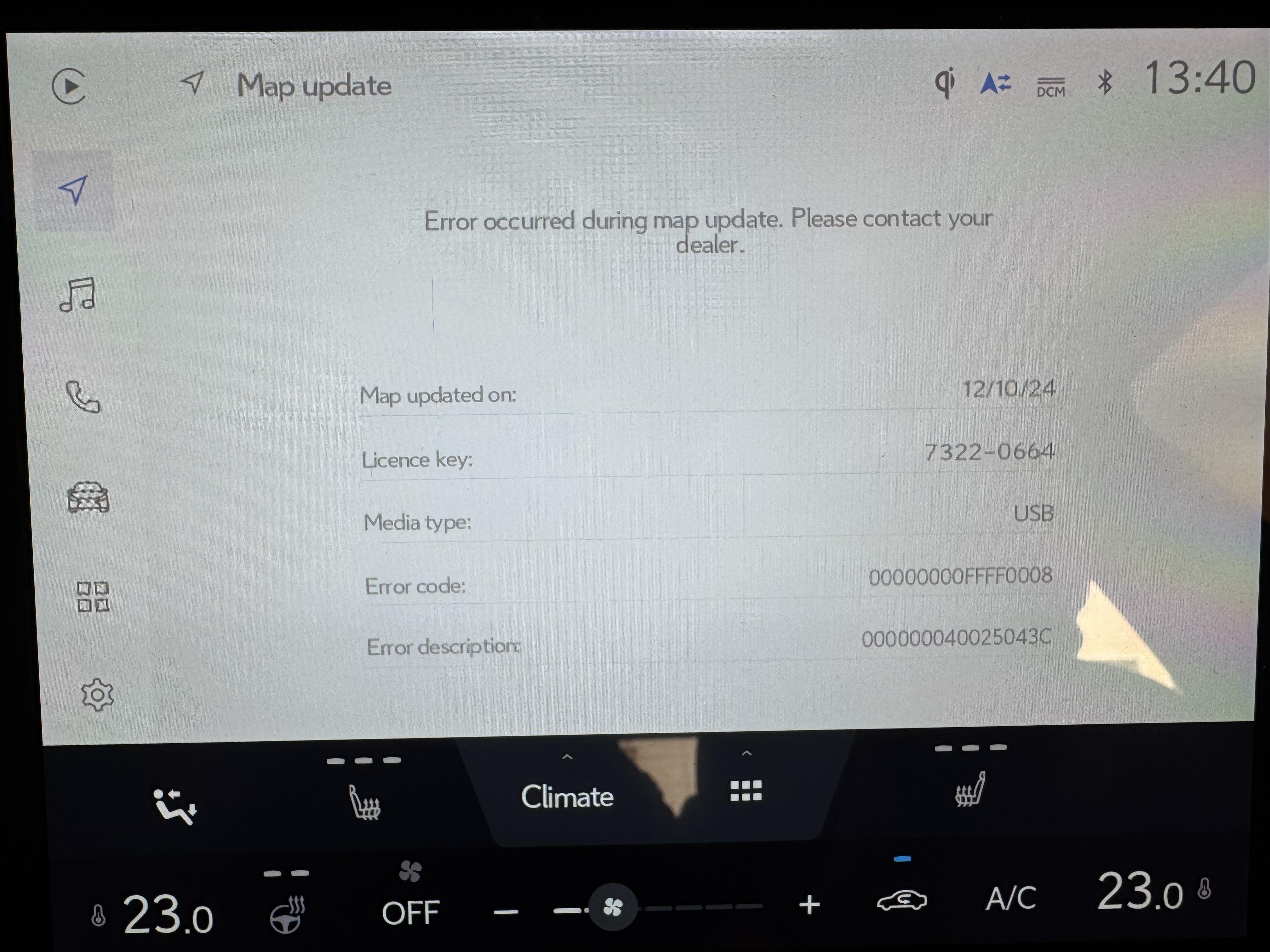Map update error! - Lexus LBX Owners Club - Lexus Owners Club